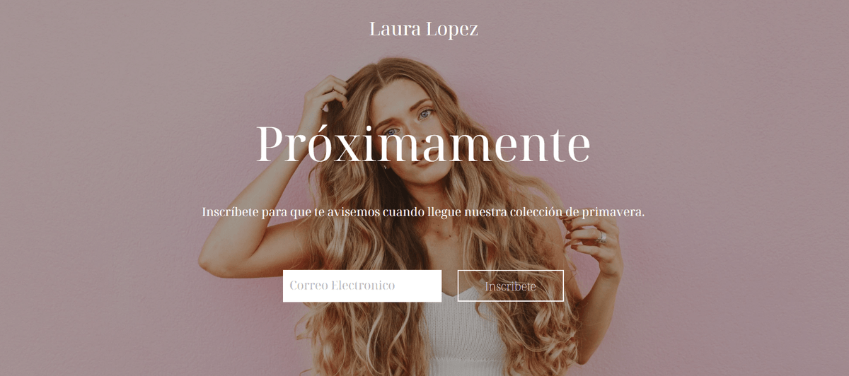 Plantilla "Próximamente" de Strikingly Plantilla "Próximamente" de Strikingly