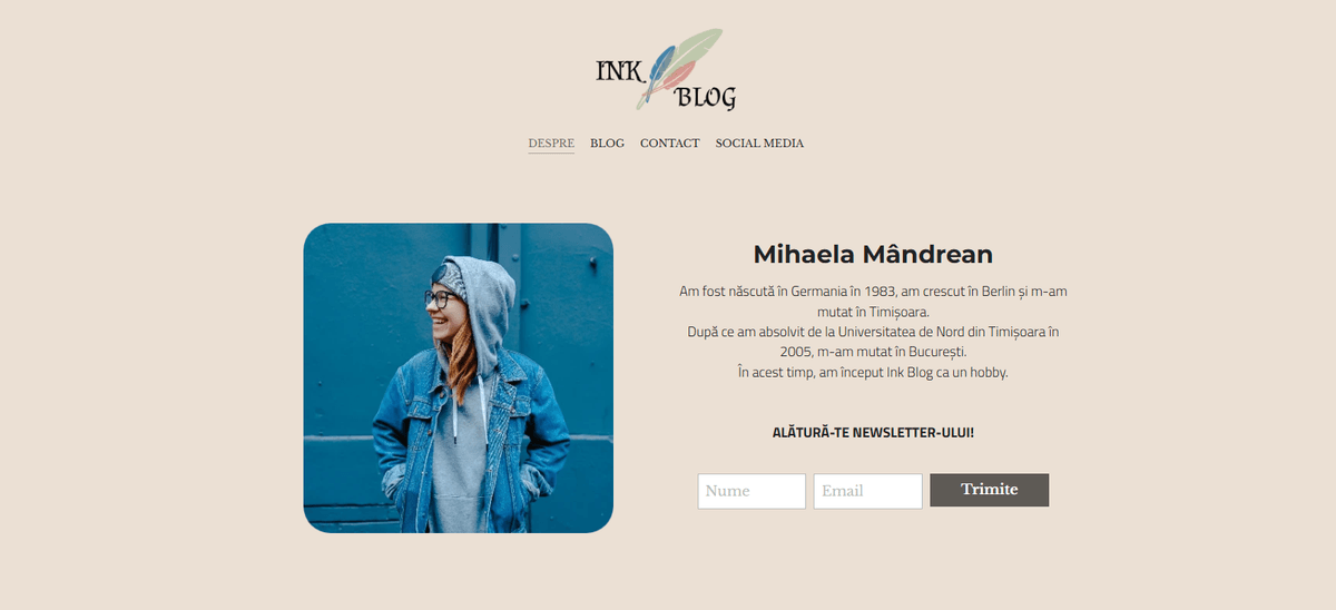 Șablon de blog Ink de la Strikingly Șablon de blog Ink de la Strikingly