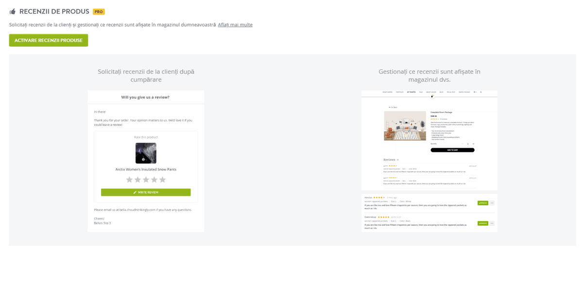 Funcția de recenzii izbitoare ale produselor Funcția de recenzii izbitoare ale produselor