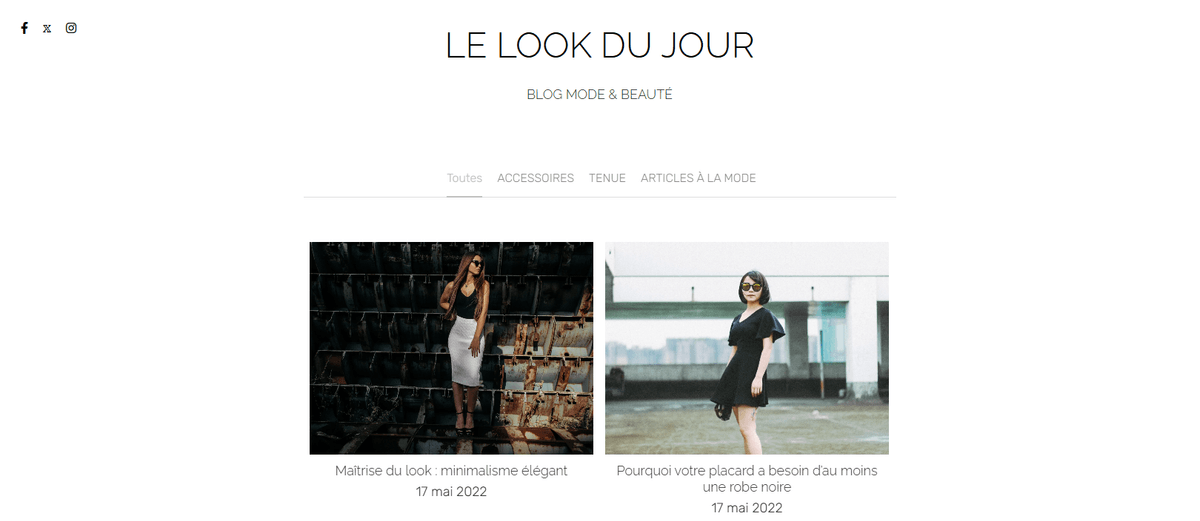 Modèle de look du jour Modèle de look du jour