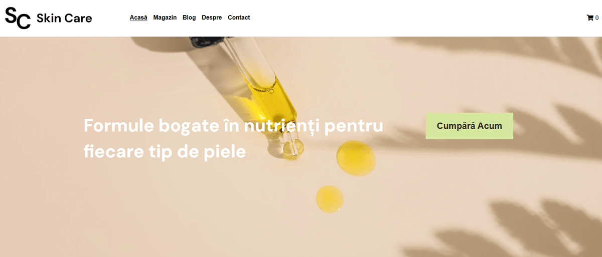 Șablon de îngrijire a pielii de la Strikingly Șablon de îngrijire a pielii de la Strikingly
