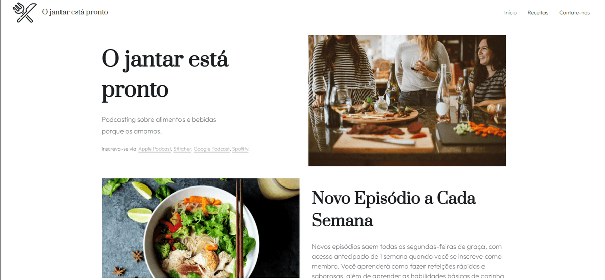 Strikingly: O Jantar Está Pronto Strikingly: O Jantar Está Pronto