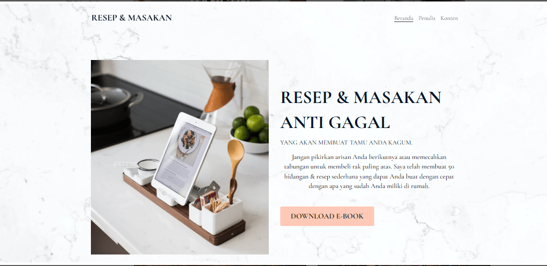 Template Toko Online Digital Hidangan & Resep dari Strikingly Template Toko Online Digital Hidangan & Resep dari Strikingly