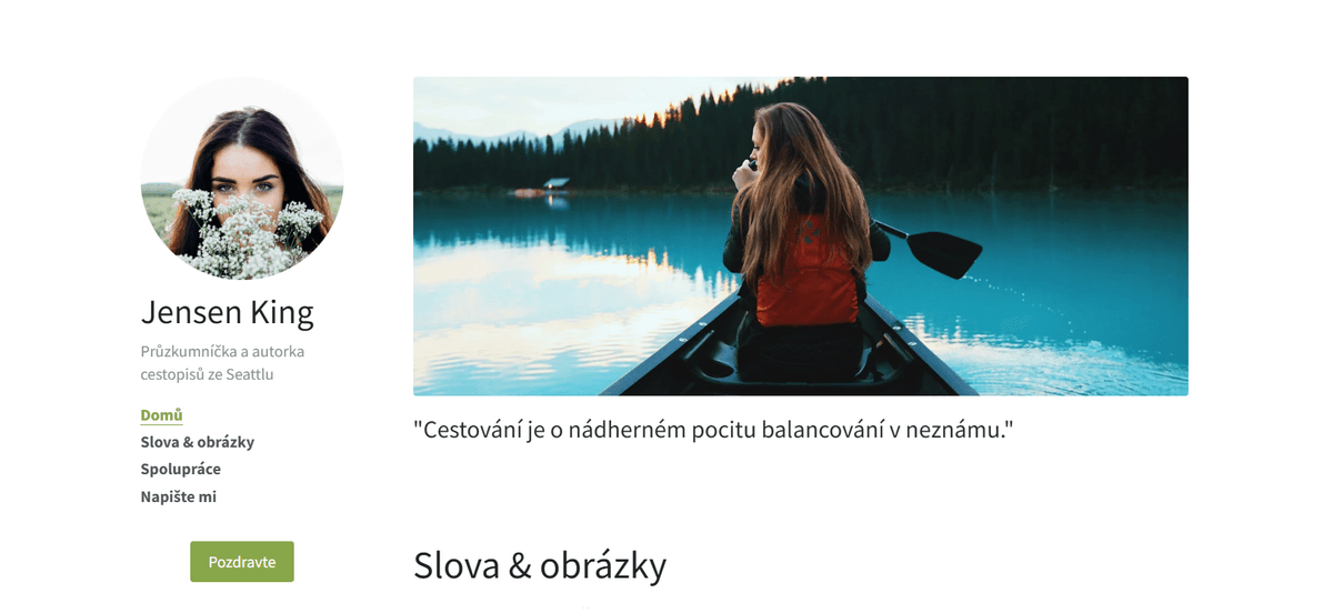Šablona pro kreativní psaní od Strikingly Šablona pro kreativní psaní od Strikingly