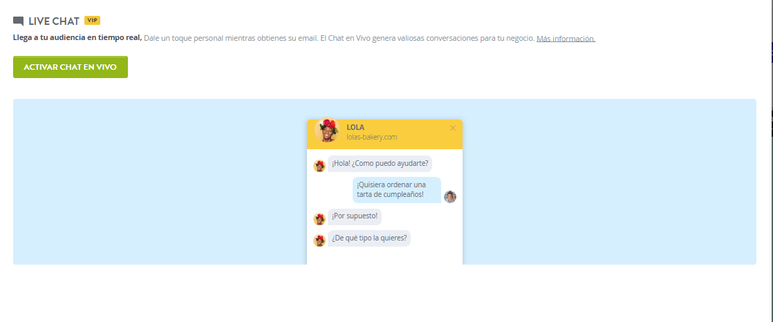 Función de Live Chat de Strikingly Función de Live Chat de Strikingly