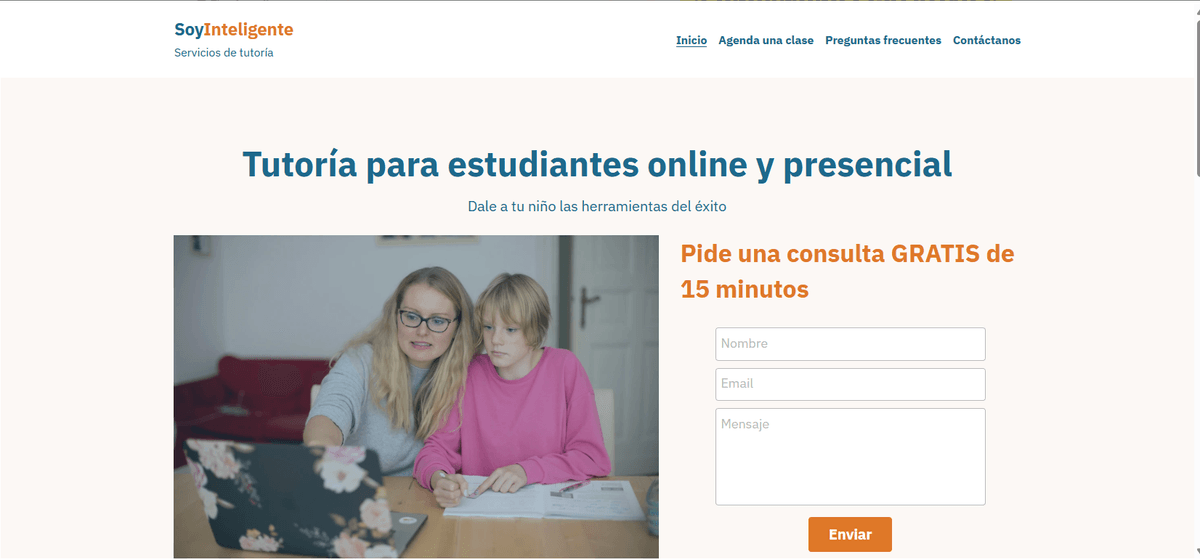 Plantilla de tutoría para estudiantes de Strikingly Plantilla de tutoría para estudiantes de Strikingly