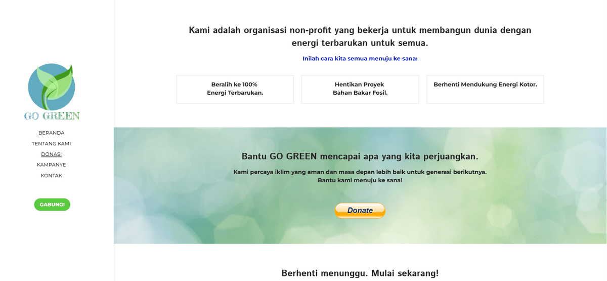 Template GoGreen dari Strikerly Template GoGreen dari Strikerly