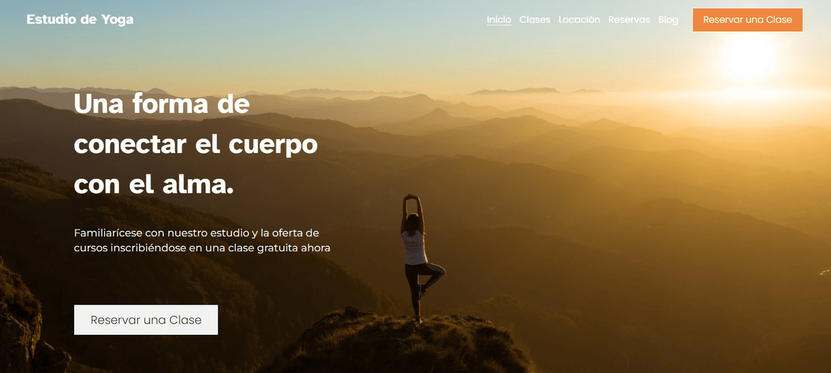 Plantilla de yoga de Strikingly Plantilla de yoga de Strikingly
