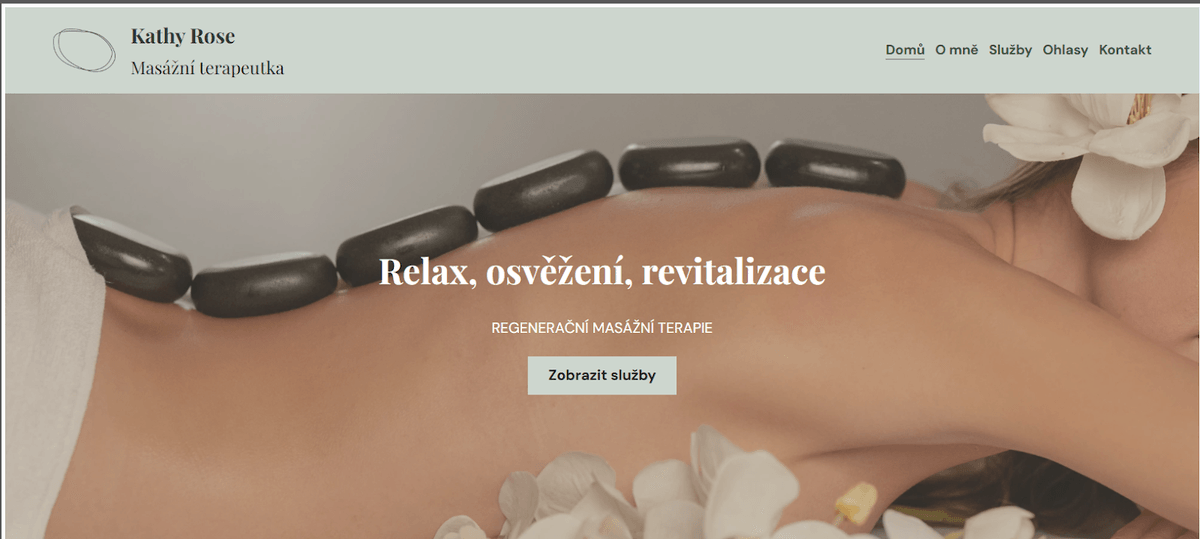 Šablona pro masážní terapeuty od Strikingly Šablona pro masážní terapeuty od Strikingly
