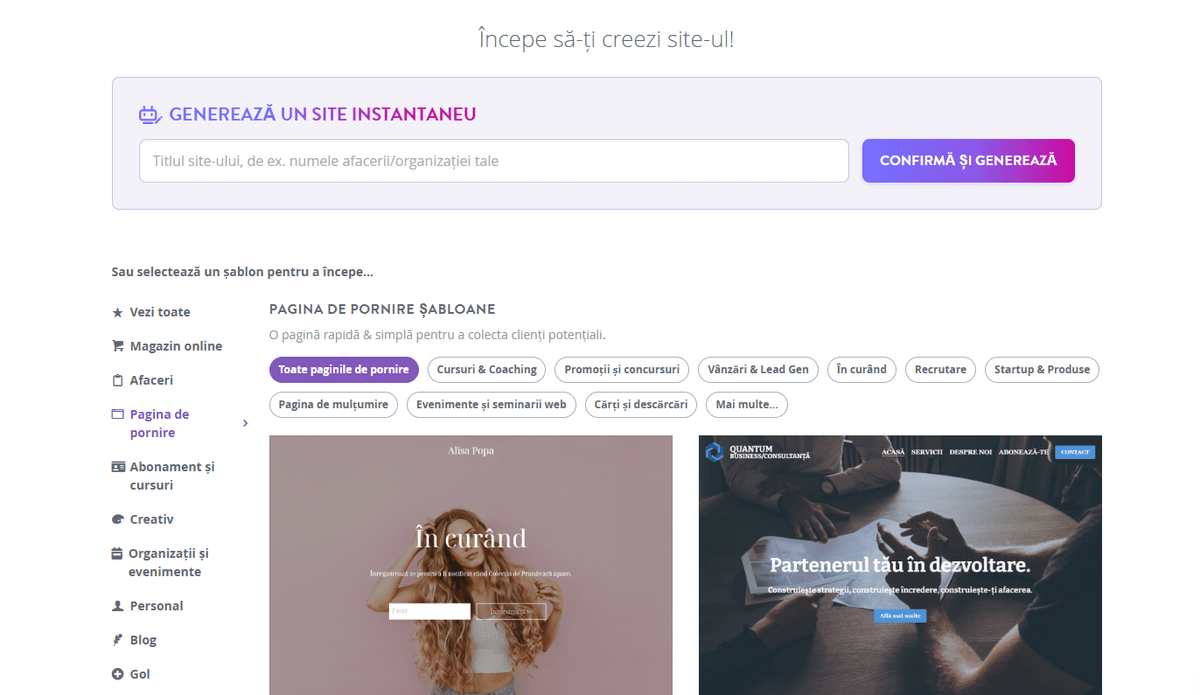 Pagină de șablon izbitoare Pagină de șablon izbitoare
