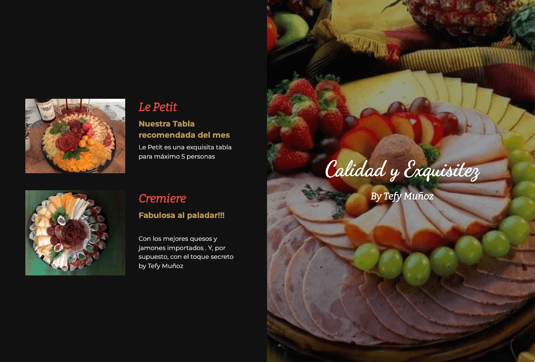 Descripción del producto Tablas Gourmet Descripción del producto Tablas Gourmet