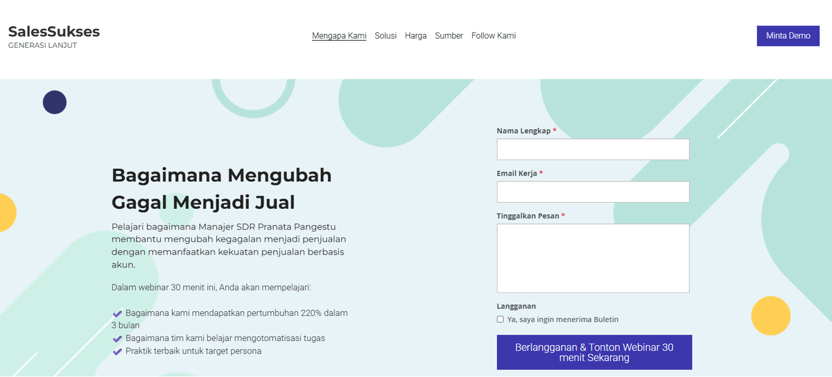 Templat SaleScale dari Strikingly Templat SaleScale dari Strikingly