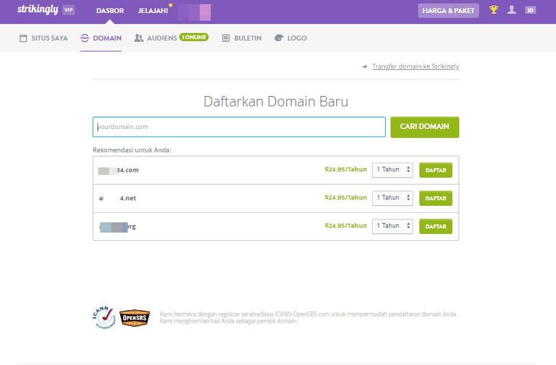 Pilih Nama Domain dengan Strikingly - Masukkan nama yang diinginkan Pilih Nama Domain dengan Strikingly - Masukkan nama yang diinginkan