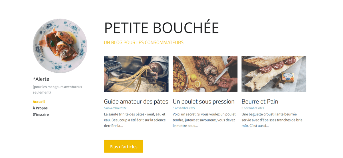 Modèle de blog épuré Modèle de blog épuré