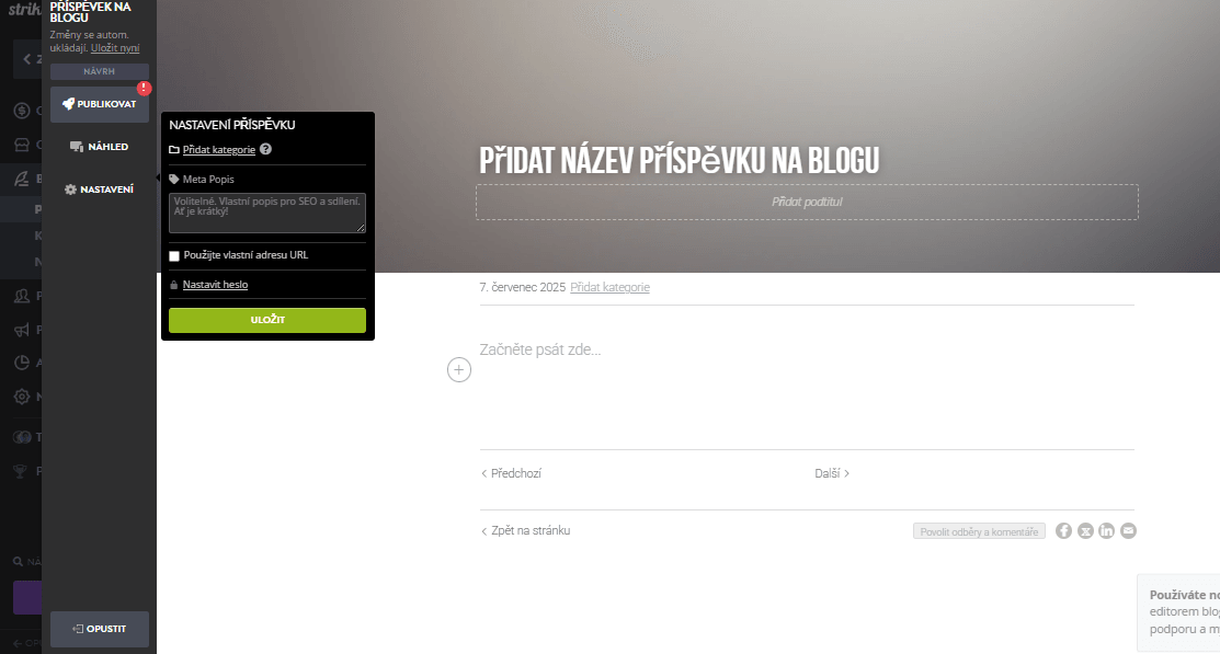 Jak vytvořit úžasný blogovací web s Strikingly - Konfigurace SEO nastavení Jak vytvořit úžasný blogovací web s Strikingly - Konfigurace SEO nastavení