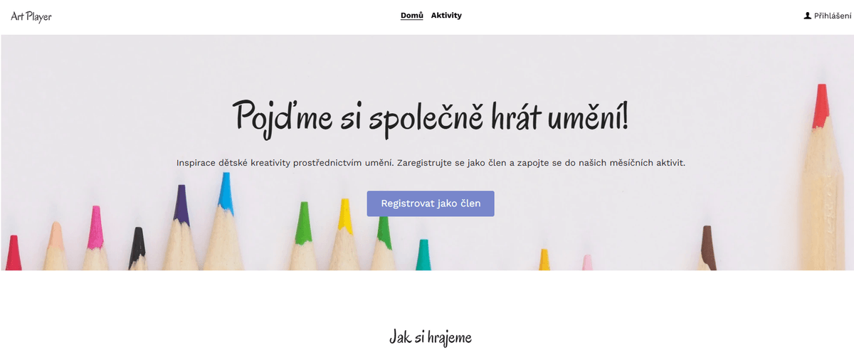 Šablona přehrávače umění od Strikingly Šablona přehrávače umění od Strikingly