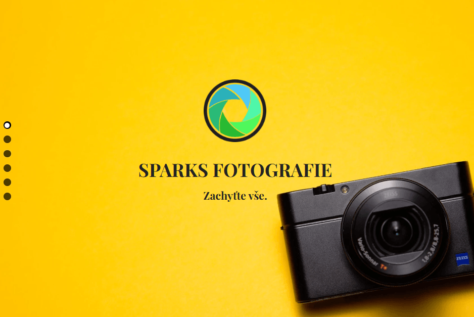 Šablona pro fotografie Sparks od Strikingly Šablona pro fotografie Sparks od Strikingly