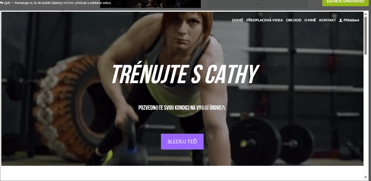 Šablona pro digitální tvůrce Train with Cathy od Strikingly Šablona pro digitální tvůrce Train with Cathy od Strikingly