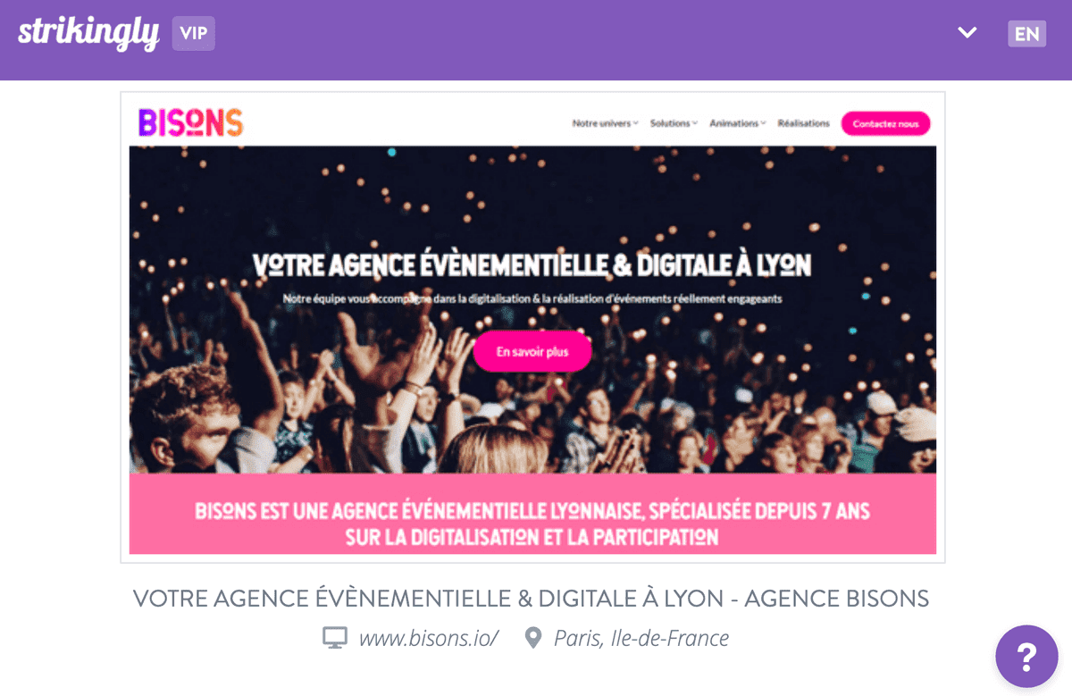 Sitio web de Bisons Sitio web de Bisons