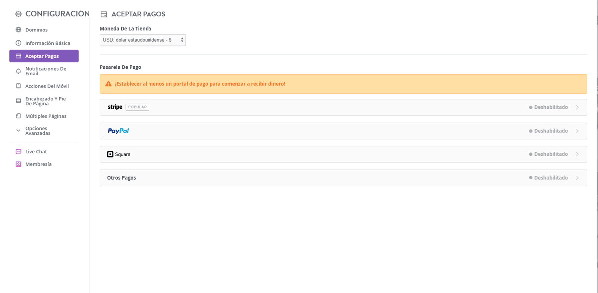 Página de pago de Strikingly Página de pago de Strikingly