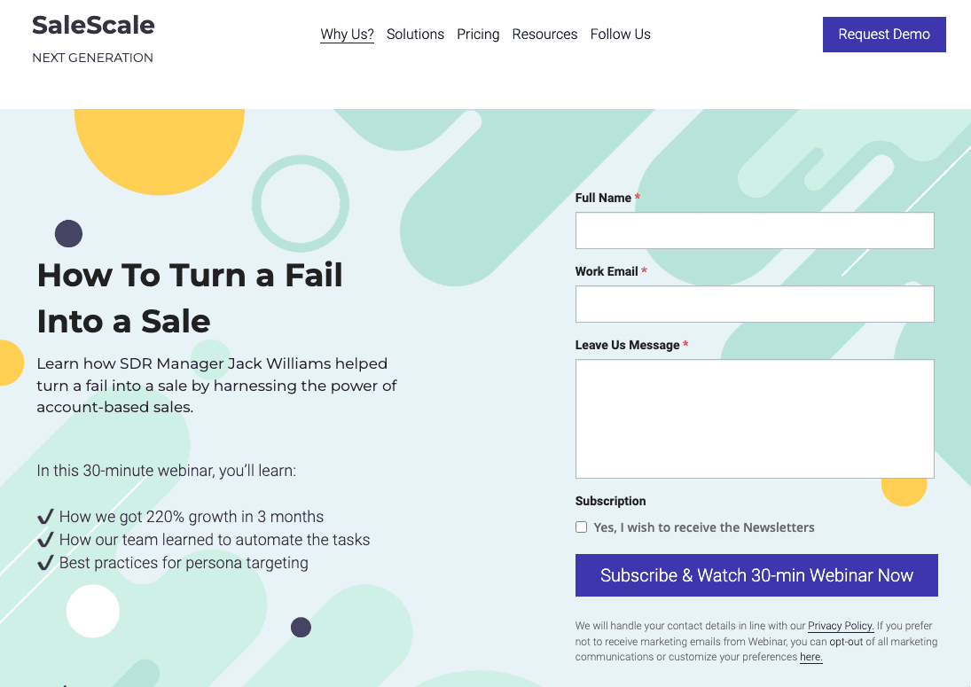 Plantilla SaleScale de Strikingly Plantilla SaleScale de Strikingly