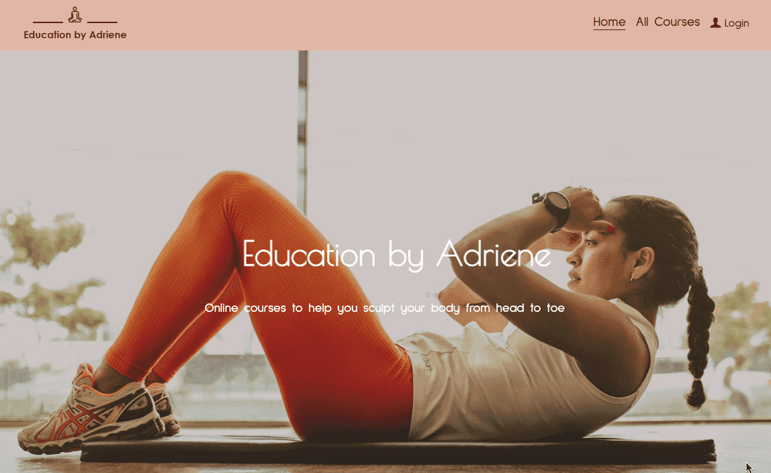 Plantilla de fitness de Adriene de Strikingly Plantilla de fitness de Adriene de Strikingly