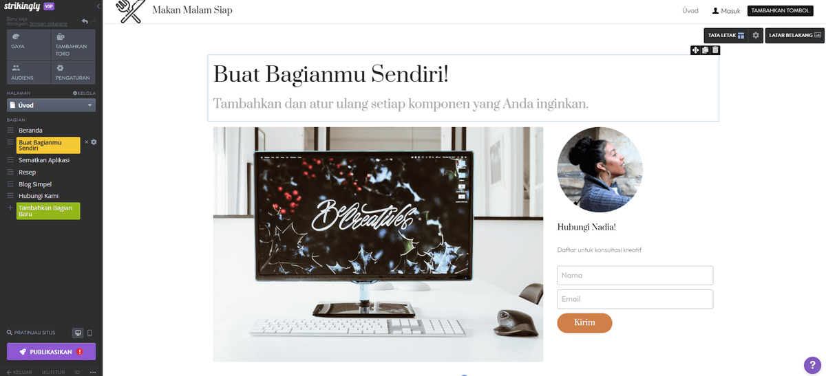 Tingkatkan Game Desain Web Anda dengan Strikingly Tingkatkan Game Desain Web Anda dengan Strikingly