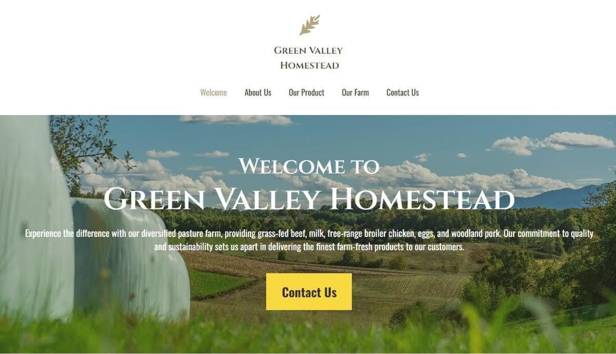 Plantilla de finca en Green Valley de Strikingly Plantilla de finca en Green Valley de Strikingly