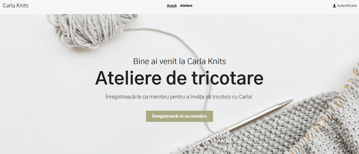 Șablon Carla Knits de la Strikingly Șablon Carla Knits de la Strikingly