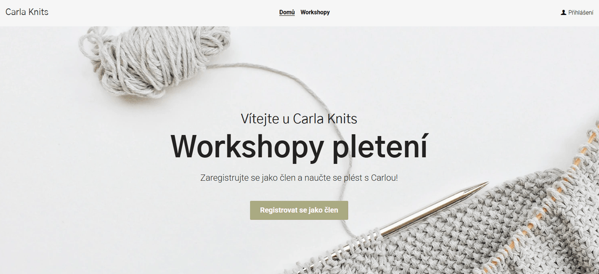 Šablona Carla Knits od Strikingly Šablona Carla Knits od Strikingly