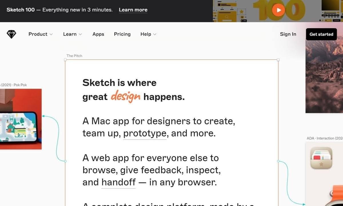 Página de destino de Sketch Página de destino de Sketch