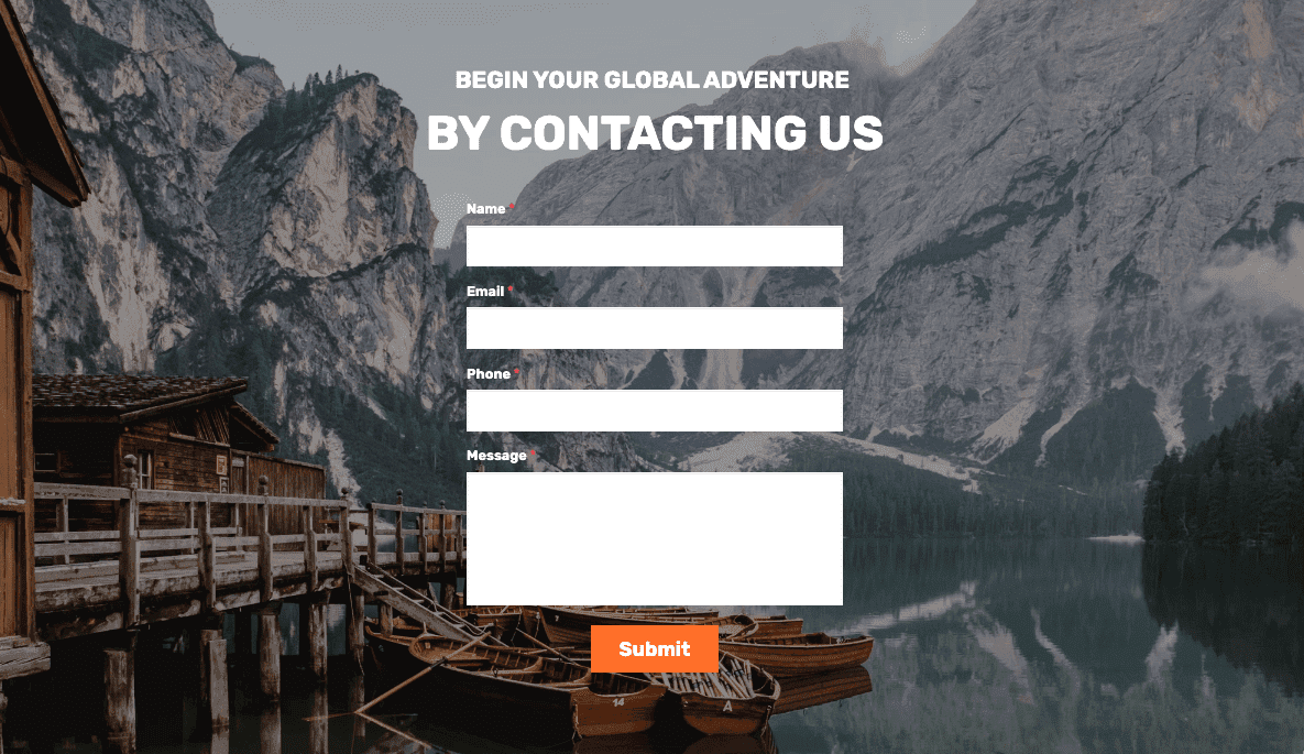 Plantilla TripTale de Strikingly Plantilla TripTale de Strikingly