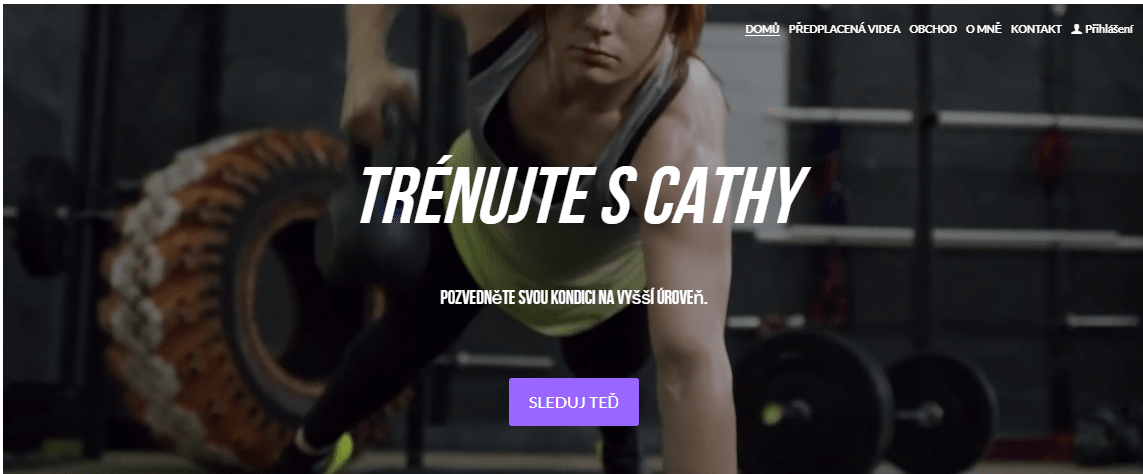 Šablona digitálního online obchodu Train with Cathy od Strikingly Šablona digitálního online obchodu Train with Cathy od Strikingly