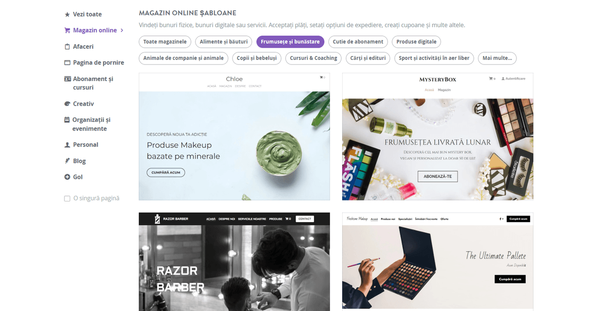 Șabloane de comerț electronic izbitoare Șabloane de comerț electronic izbitoare