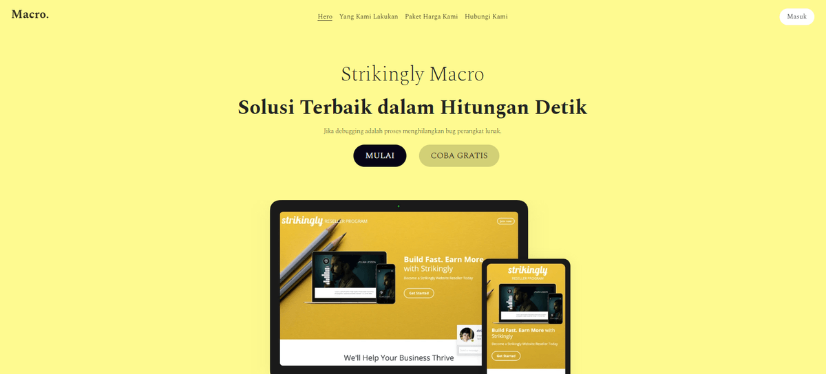 Templat Situs Web Makro dari Strikenly Templat Situs Web Makro dari Strikenly