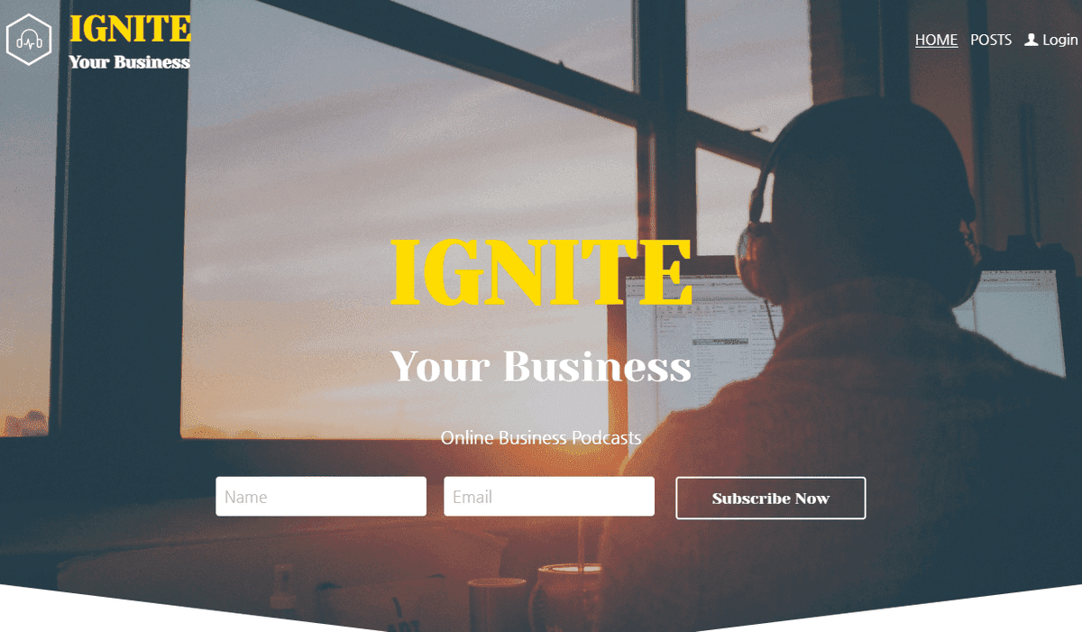 Plantilla "Ignite Your Business" de Strikingly Plantilla "Ignite Your Business" de Strikingly