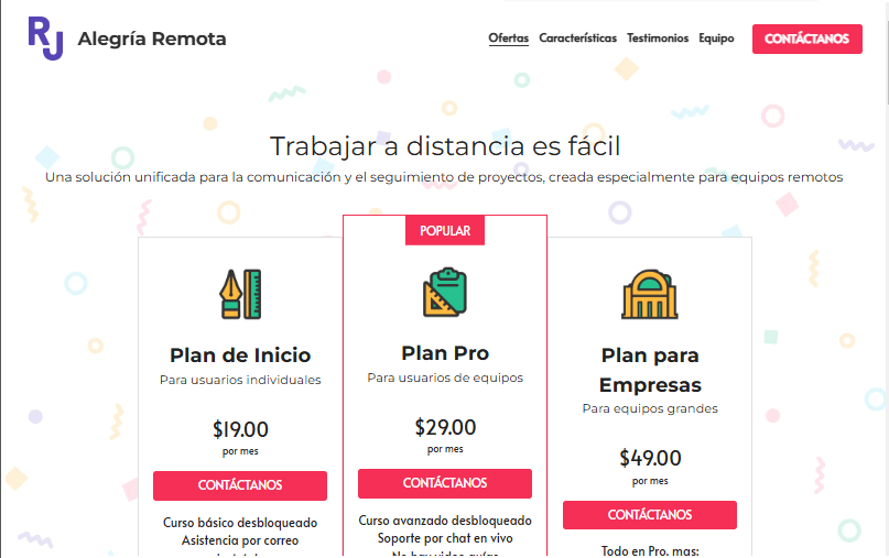 Plantilla de alegría remota de Strikingly Plantilla de alegría remota de Strikingly