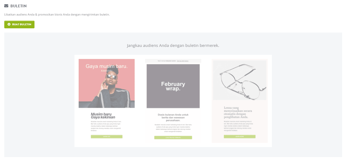 Fitur Buletin Strikingly Fitur Buletin Strikingly