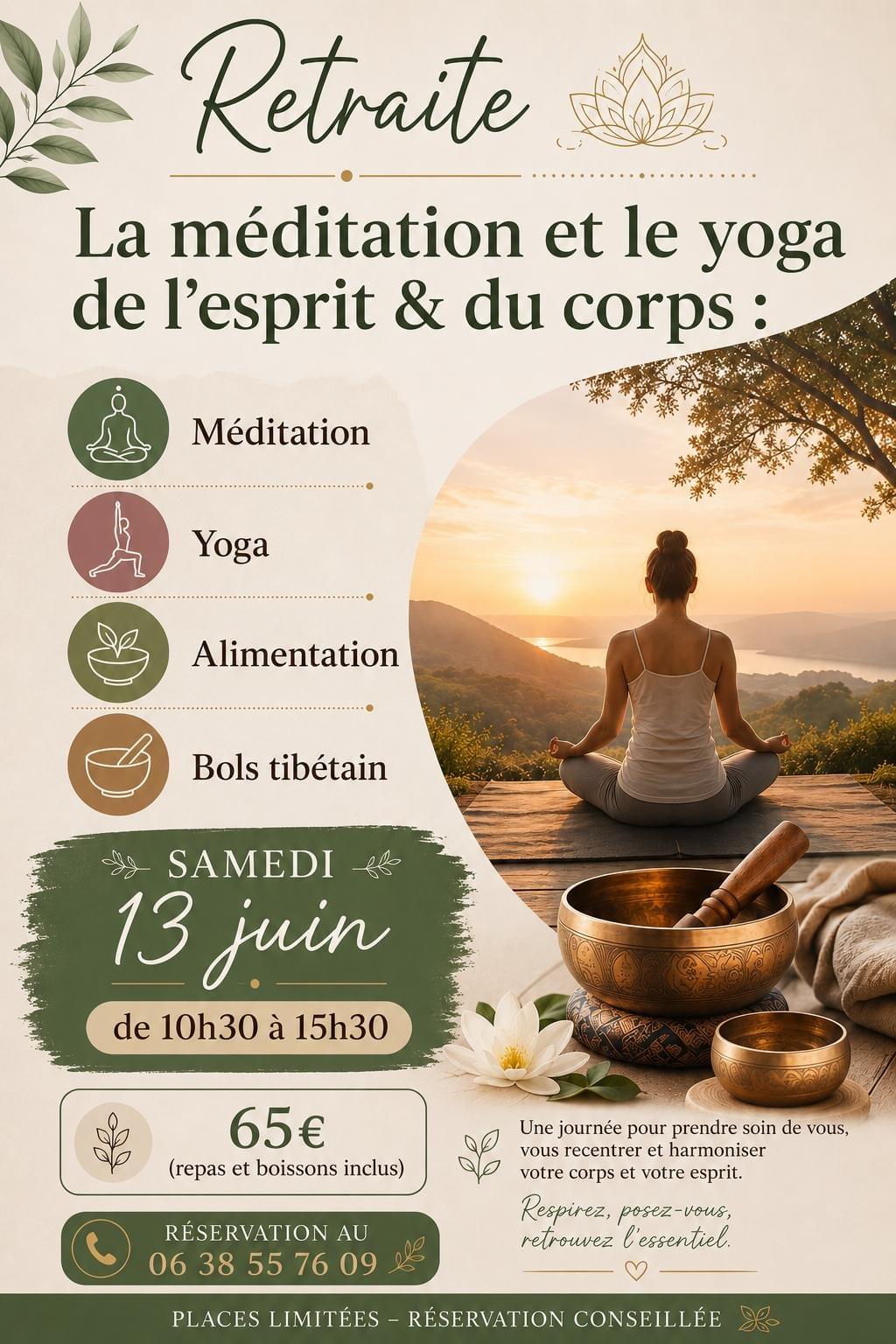 JOURNÉE MEDITATION & YOGA DE L'ESPRIT ET DU COPRS - FONDETTES : 1 journée - 13 juin 2026
