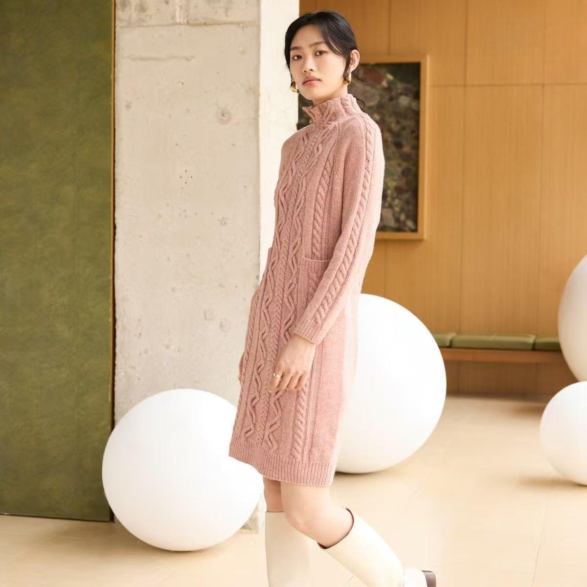 High-End New Chinese Style 3D Floral Dress - Hand-Woven Haute Couture