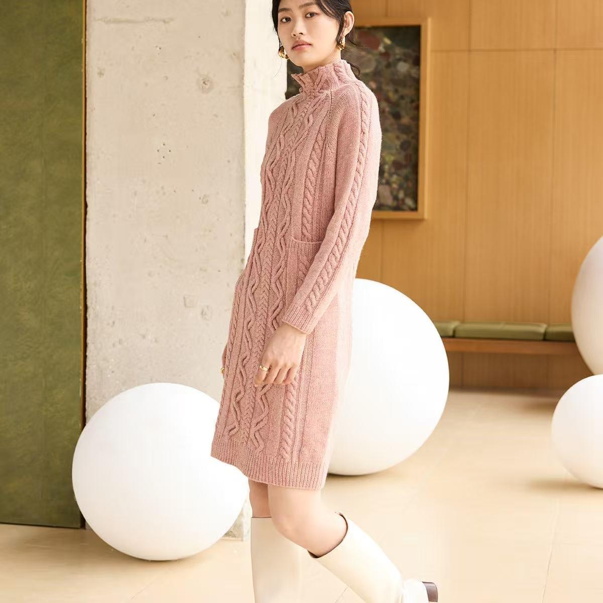 High-End New Chinese Style 3D Floral Dress - Hand-Woven Haute Couture