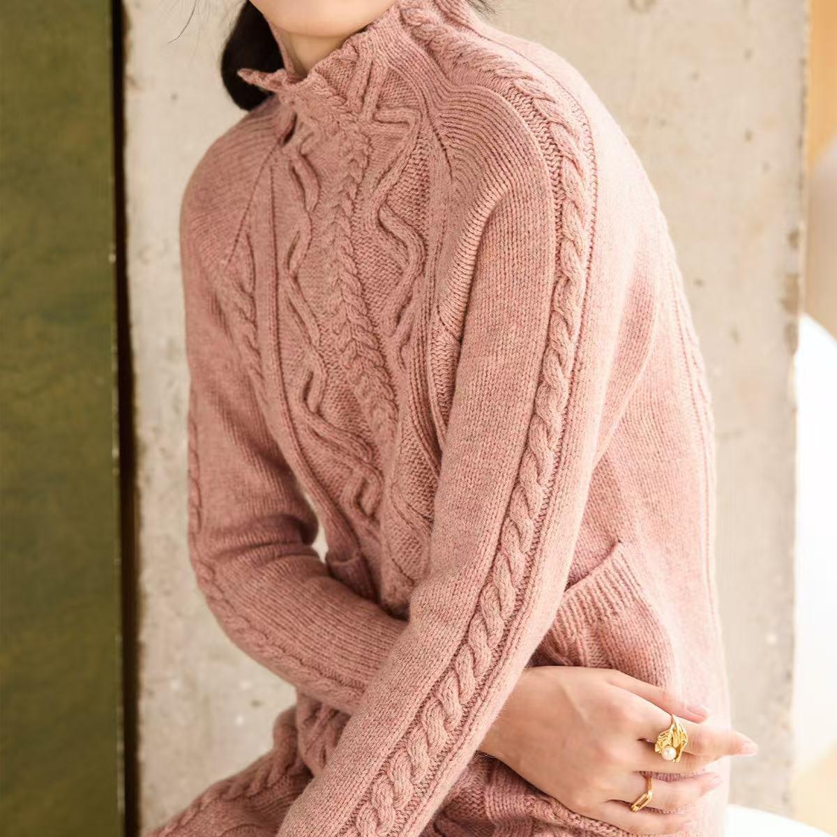 High-End New Chinese Style 3D Floral Dress - Hand-Woven Haute Couture