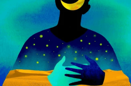 Un humain dessiné avec les deux mains posés sur le coeur, symbole d'introspection et d'apprentissage intérieur Un humain dessiné avec les deux mains posés sur le coeur, symbole d'introspection et d'apprentissage intérieur