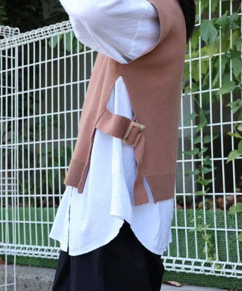 サイドスリット ニットベスト