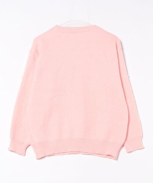 カラフルリボン付きニットプルオーバー/オーバーサイズ