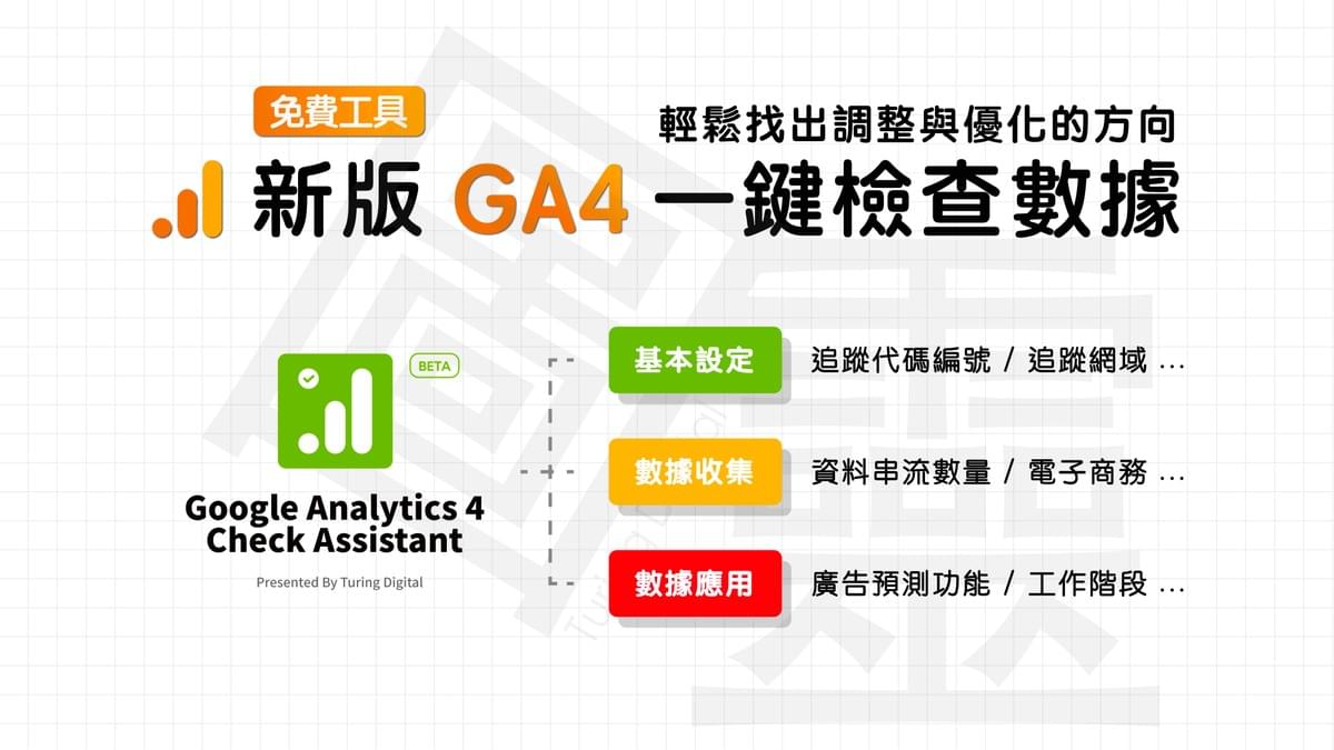 【免費工具】一鍵檢查 GA4 數據現況,輕鬆找出優化的方向! 【免費工具】一鍵檢查 GA4 數據現況,輕鬆找出優化的方向!