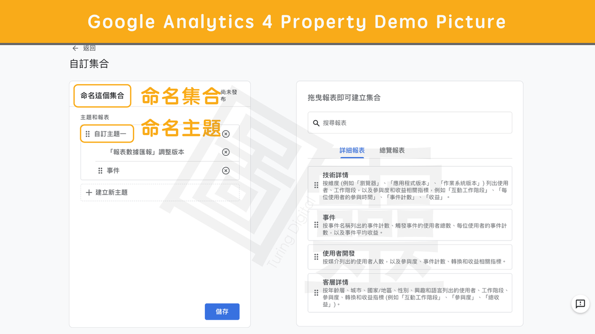Google Analytics 4 Property 建立新集合 Google Analytics 4 Property 建立新集合