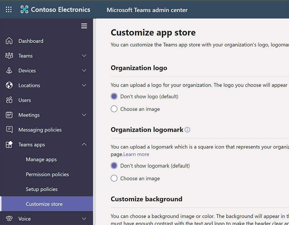 Customisation du branding de l'App Store Microsoft Teams Customisation du branding de l'App Store Microsoft Teams