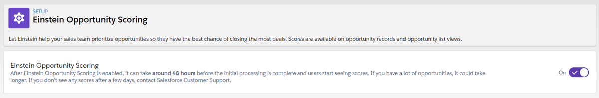 Activation du score d'opportunité dans Salesforce Activation du score d'opportunité dans Salesforce