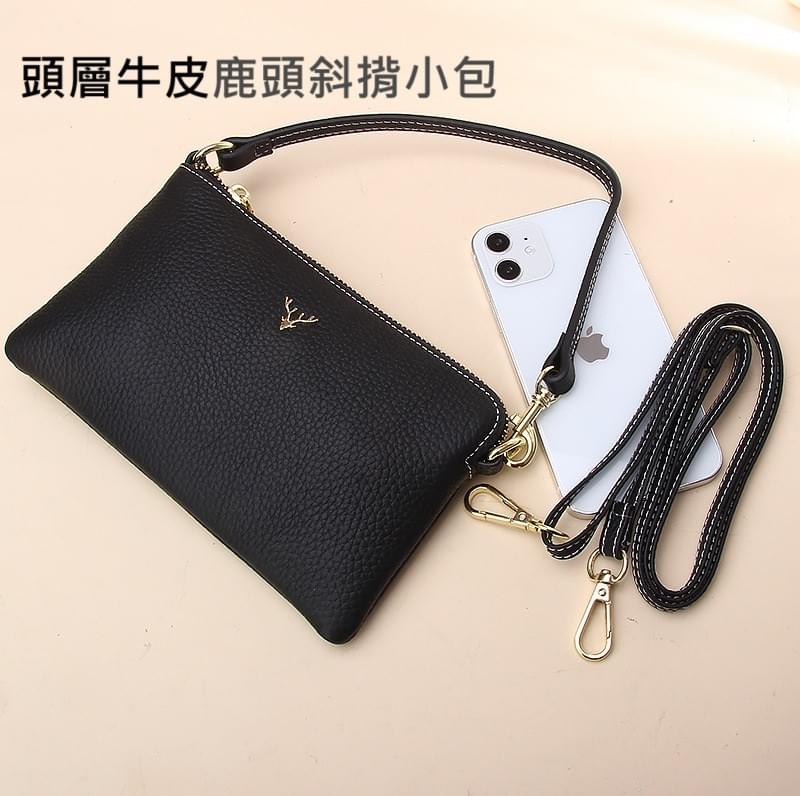 真皮質感百搭單肩斜揹小包